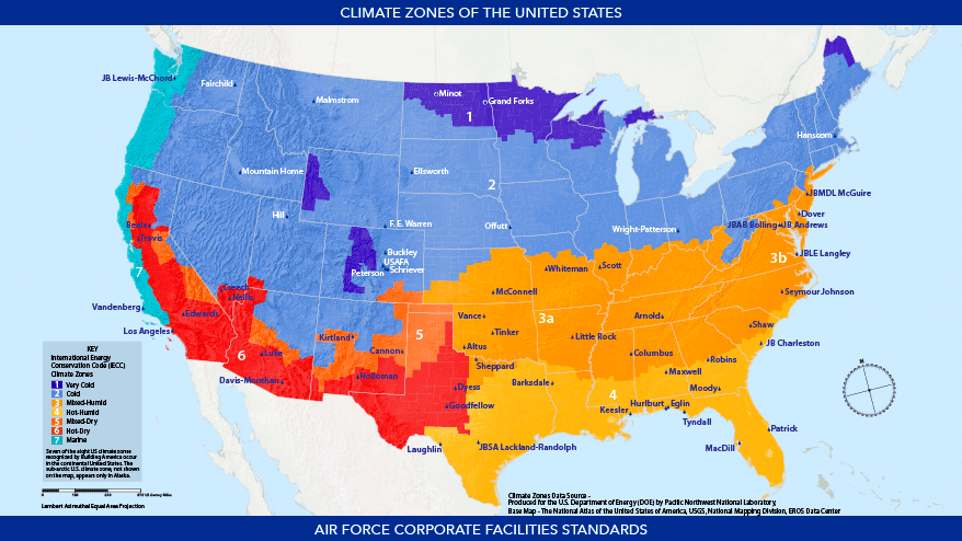 Climate Zones of the United States.