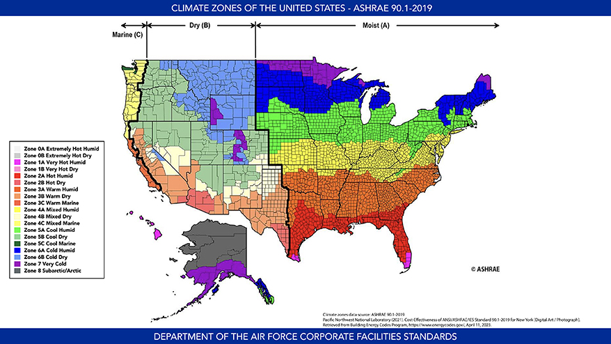 ASHRAE Climate Zones of the United States